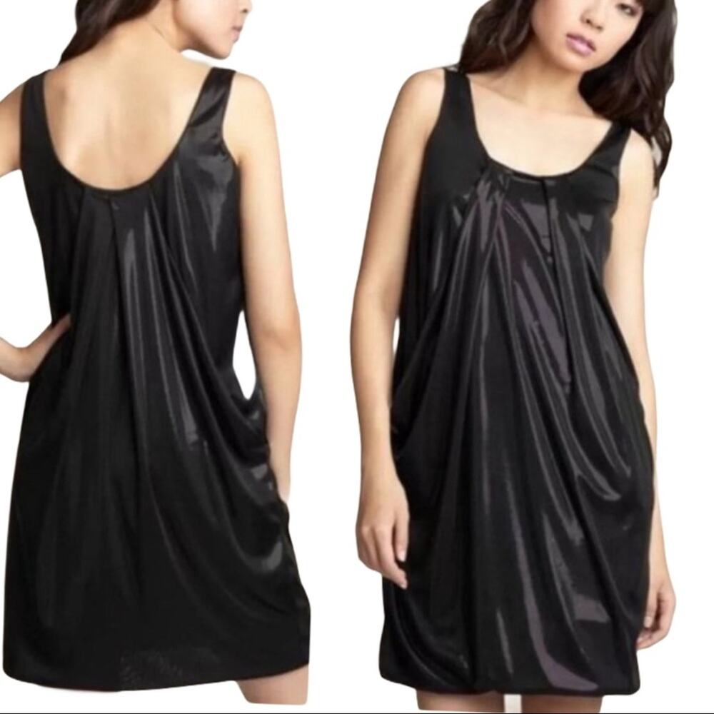 Diane Von Furstenberg Lesley Liquid Metallic Babydoll Dress Size 6